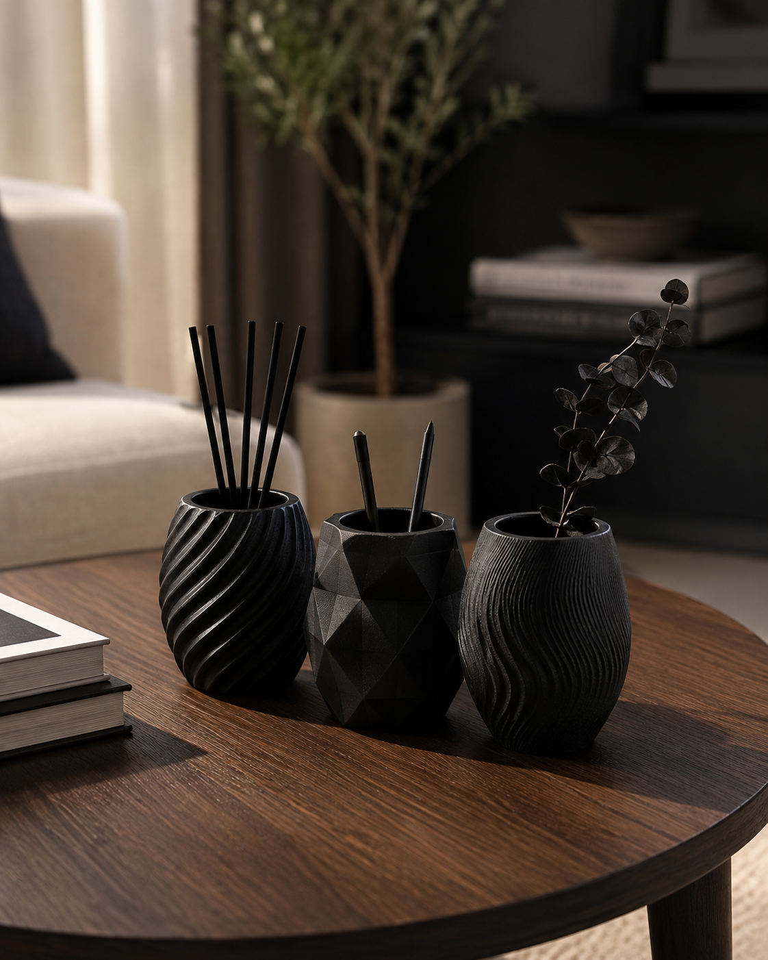 Modern Textured Vase Set